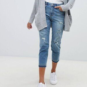 Hollister Girlfriend High Rise Jean Medium Wash